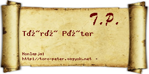 Törő Péter névjegykártya