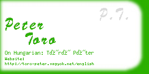 peter toro business card